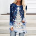 thumbnail image 3 of asdoklhq Crewneck Sweatshirts Women Casual Long Sleeve Round Neck Pullover Loose Blouse Ethnic Style Printed ShirtsTops Multicolor S, 3 of 6