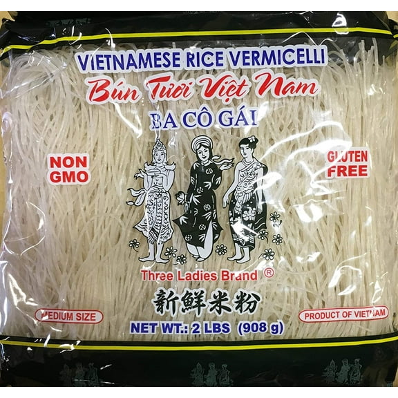 Vietnamese Rice Stick(vermicelli) Three Ladies Brand 2lbs - PACK OF 5