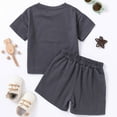 thumbnail image 6 of Gubotare Baby Boy Summer Clothes Contrast Color Toddler Boys Clothes Baby Boy Outfit Summer Shirt Little Boy Shorts Set Clothes for Boys 6 9 12 18 24 Months 2T 3T 4T (Dark Gray,Size 6-12 Months), 6 of 9