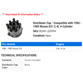 thumbnail image 2 of Distributor Cap - Compatible with 1986 - 1989 Nissan D21 2.4L 4-Cylinder 1987 1988, 2 of 2