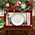 thumbnail image 3 of Red and Black Buffalo Plaid Truck Merry Christmas Placemats Set of 4, 12x18 Inch Seasonal Winter Xmas Holiday Table Mats for Party Kitchen Dining Decoration, 3 of 5
