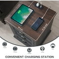 thumbnail image 5 of Farmhouse Side Table Bedroom Set of 2, Nightstand with Charging Station, End Table Side Table for Bedroom,Living Room, 5 of 6