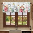 thumbnail image 6 of Valances for Window - Semi Sheer Light Filtering Valance Pastoral Style Tropical Plants Banana Leaf Flowers Window Curtains Valances for Living Room Bathroom - Window Valance 54"x18", 6 of 6