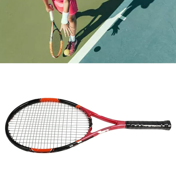 Raqueta De Tenis De Carbono, Raqueta Ligera Preencordada De 27 Pulgadas Con Marco Protector Y Agarre De PU, Para Jugadores De Tenis Recreativos Adultos