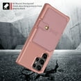 thumbnail image 4 of Decase Card Holder Case Compatible with Samsung Galaxy S23 Ultra (6.8"-inch 2023),Shockproof Magnetic Hybrid Leather Wallet Case Cover with Credit Card Holder for Samsung Galaxy S23 Ultra, Pink, 4 of 7