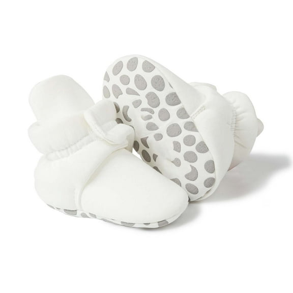 Otqutp Baby Flat Sole Shoes Toddler Baby Shoes Socks Solid Color Patchwork Knitted Plush Baby Boys Girls Socks Boots 0 To 12 Months(White,6-12 Months)