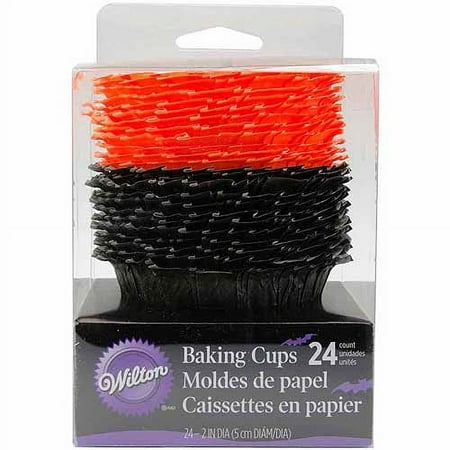 Wilton Ruffle Standard Baking Cup Liner, Black & Orange 24 ct. 415-0453