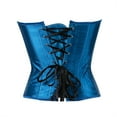 thumbnail image 3 of Womens Feather Peacock Corset Overbust Corset Top Vintage Corset Bustier Plus Size Showgirl Top Blue L, 3 of 5