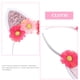 thumbnail image 5 of Diadema con orejas de gato para niña, tocado de flores artificiales, accesorio para fotos de festivales y fiestas, 5 of 7