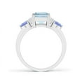 thumbnail image 2 of ANGARA Natural Emerald Cut 2 ct Aquamarine Trillion Tanzanite 3 Stone Ring in 14K White Gold for Women (Size-9x7mm) | March Birthstone, Anniversary, Jewelry Gift for Women | Natural Aquamarine Ring, 2 of 11