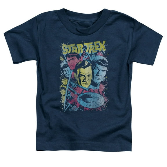 Star Trek Classic Crew Illustrated Toddler T-Shirt Navy