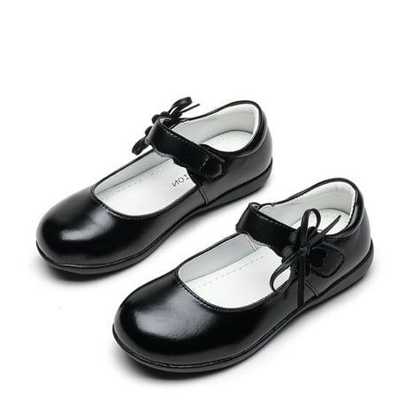 

LYCAQL Kid Shoes Student Shoes Single Soes Children Performance Princess Doudou Small Leather Shoes Big Kid (Black 3 Big Kids)