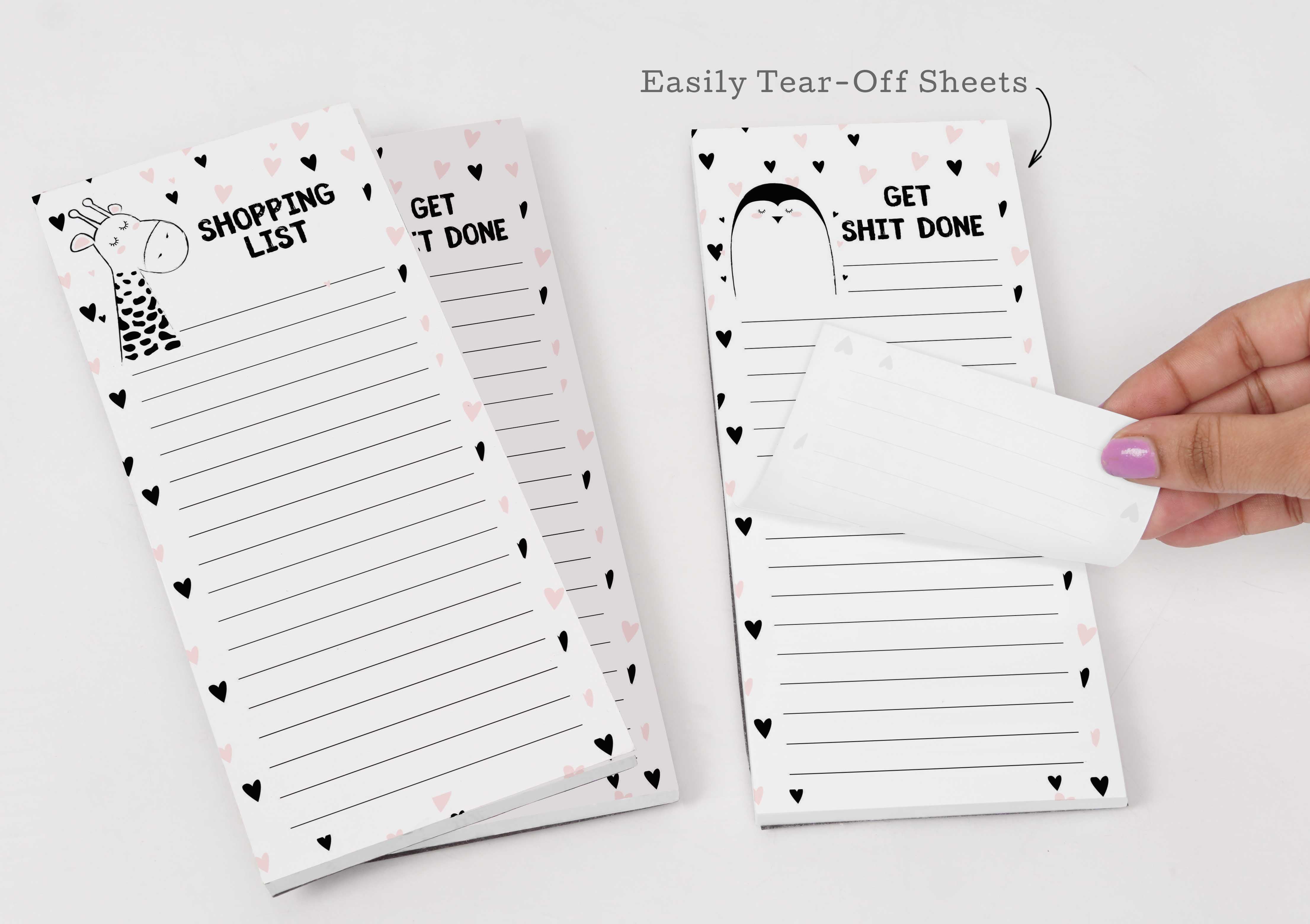 Inkdotpot Pack of 3 Magnetic Fridge To-Do List Notepads- Magnetic Memo Pads For Refrigerator-(50 Sheets Each)-SL