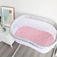 thumbnail image 3 of shiyou-Bassinet Fitted Sheet(33" x 20"), Bassinet Sheets 4 Pack, Compatible with Most Bedside Sleeper Bassinet, Bassinet Sheets with Ultra Soft Microfiber Surface, Pink Print, 3 of 4