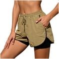 thumbnail image 6 of Mnuaqn Women Running Shorts Flowy Pleated Athletic Shorts Summer High Waisted Tennis Sporty Workout Gym Shorts (Khaki, XXL), 6 of 7