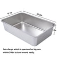 thumbnail image 2 of Caja de arena para gatos XL LEGOURNS de acero inoxidable, 60 x 40 x 15 cm, paquete de 2, 2 of 6
