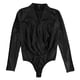 thumbnail image 1 of GUESS Womens Faux Leather Bodysuit Jumpsuit, black, XS, 1 of 1