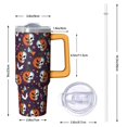 thumbnail image 2 of 30oz Halloween Tumbler with Handle, Pumpkin Bat Skeleton | Print | Halloween Gifts for Men & Women | with Lids and Straws | Stainless Steel Insulated | Coffee Travel Mug, 2 of 5