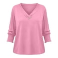 thumbnail image 4 of CONZONE Womens Summer T-Shirts 3/4 Sleeve T Shirts for Women Casual Crew Neck Solid Color Lightweight Tees Soft Cozy Dailywear, 4 of 4