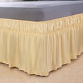 thumbnail image 5 of AIGIA Wrap Around Bed Skirts 15 Inch Drop Adjustable Elastic Dust Ruffles Wrinkle Resistant Silky Machine Washable, 5 of 14