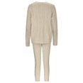 thumbnail image 4 of Gibobby Conjunto de sudadera y pantalones informal de invierno para mujer, de manga larga, suéter tejido, blusa superior y pantalones largos, conjunto de ropa(Beige,M), 4 of 5