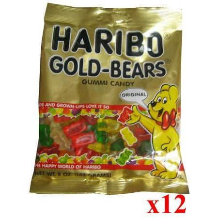 - Haribo Gummi Candy, Original Gold Bears, CASE (12 x 5 oz Bags)
