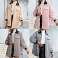 thumbnail image 3 of Chaqueta Sherpa para mujer, manga larga de linterna, abrigo informal de invierno cálido, chaqueta de Abanopi Café/Grande, 3 of 7