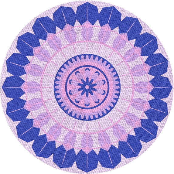Ahgly Company Indoor Square Patterned Blossom Pink Area Rugs, 3' Square