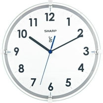 Sharp Atomic Analog Wall Clock – 10.5” Suspended Glass Face - Sets & Updates Automatically