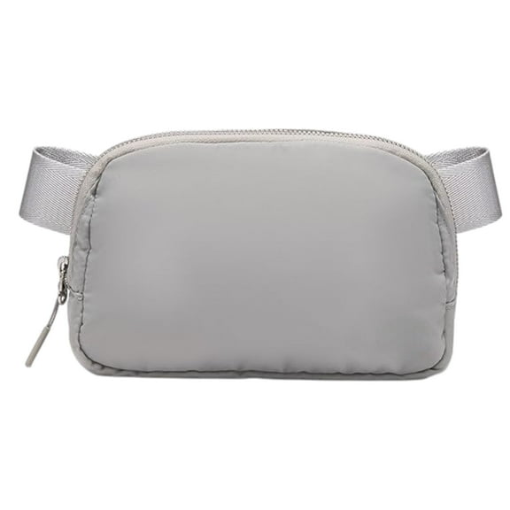 Silver Unisex Fanny Pack with Adjustable Strap – Small Belt Bag for Travel, Hiking & Workouts