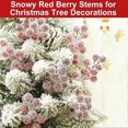 thumbnail image 3 of 12-Pack Frosted Holly Berry Stems - Snowy Red Christmas Craft Picks for Wreaths, 3 of 5