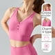 thumbnail image 1 of Chaleco deportivo con cuello en V y almohadilla para el pecho, ropa exterior de verano, ropa de yoga sexy con espalda cruzada, chaleco de fitness de color sólido para mujer, 1 of 4