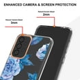 thumbnail image 4 of SaniMore for Samsung Galaxy A33 5G Case, Flexible TPU Magnetic Cover Support Wireless Charging Slim Flower Grass Pattern Shockproof Protective Shell for Ladies Women Girls, Blue Flowers, 4 of 9