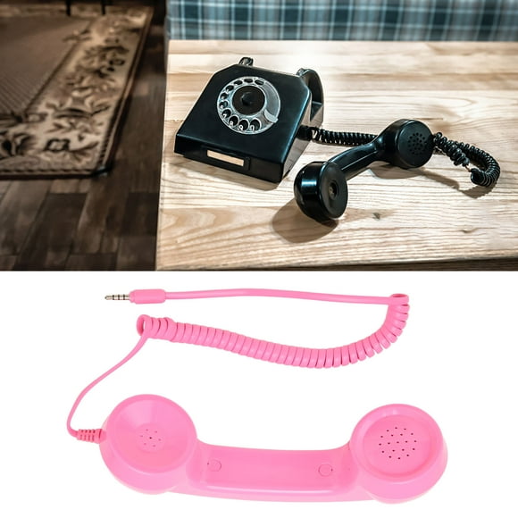 Combiné Téléphonique Rétro Multifonction, Combiné Téléphonique Rétro 3,5 mm Récepteur de Cellulaire Micro Microphone Haut-Parleur Adapté à Tous les Téléphone Intelligent et Ordinateurs
