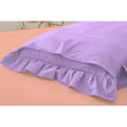 thumbnail image 3 of 2 Piece Ruffle Solid Lilac European Pillow Shams, (European 24x24 Pillow Cover), 100% Egyptian Cotton, 800 Thread Count, European Size, 3 of 3
