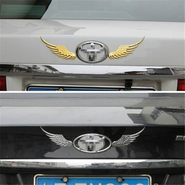 Autocollants de Voiture, 4 Pcs Métal 3D Ailes de Voiture Ailes d'Ange  Autocollants de Logo