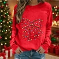 thumbnail image 2 of Makaor Women's Sweatshirt Tops Christmas Crew Neck Tops Graphic Long Sleeve Pullover Tees Fleece Cute Fall Winter Clothes, 2 of 4