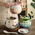 thumbnail image 6 of 47oz Bacon Grease Saver with Spoon and Strainer, Ceramic Kitchen Oil Disposal Container, 6 of 7