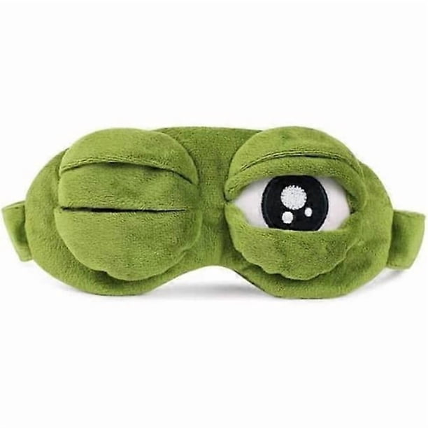 Shinywear Cute Sleeping Mask Eye Mask Plush Blindfold Travel Sleep Masks Super Soft Funny Eye Cover (Green Frog)