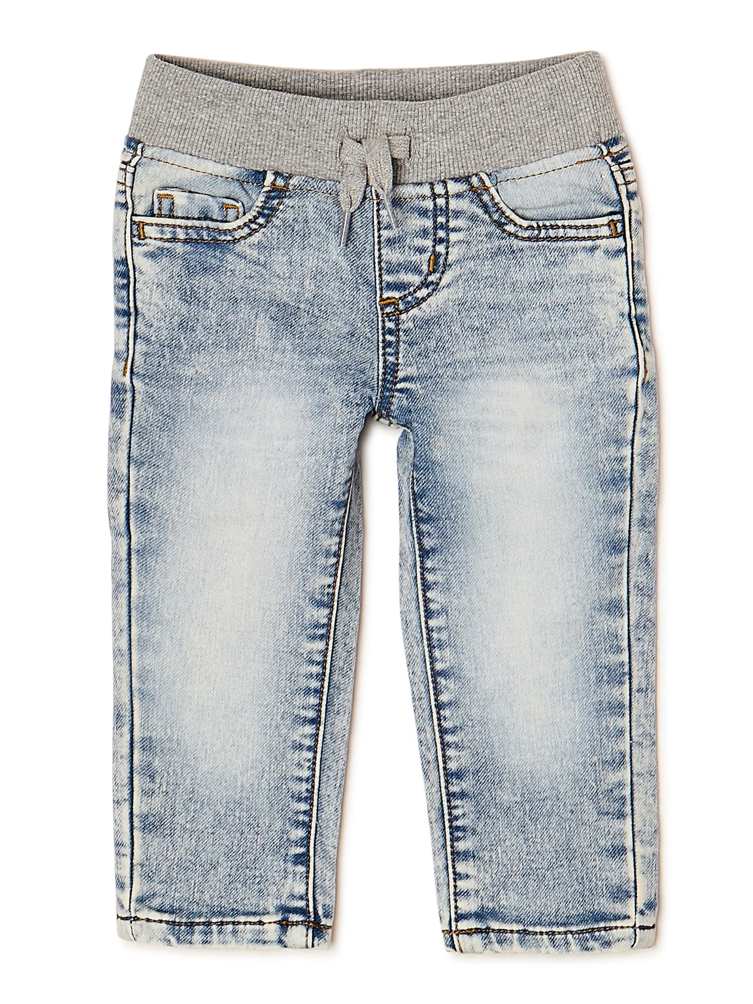 Wonder Nation Baby and Toddler Boys’ Knit Denim Jeans, Sizes 12M-5T