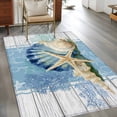 thumbnail image 2 of Area Rugs 2.7'x5', Blue Coastal Starfish Carpet for Living Room Bedroom Dining Room, Vintage Wooden Nautical Coral Summer Throw Kitchen Rugs Non Slip Washable Rectangle Indoor Outdoor Rugs, 2 of 8