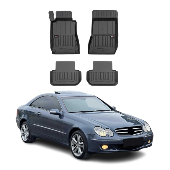 OMAC Premium Floor Mats for for Mercedes CLK Class C209 A209 2002-2009 Black 4x