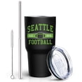 thumbnail image 3 of Rugby Is Cheaper Than Treatment - Rugby Player Tumbler with Splash Guard and Straw (30 Oz, Black), 3 of 7