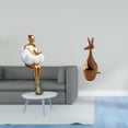 thumbnail image 2 of Figura artística, estatua, escultura abstracta, figura de animal, artesanía, estatua de mujer, centro de mesa, hecha de resina y madera, adecuada para, 2 of 8