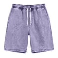 thumbnail image 6 of JoveMarine Men's Casual Summer Shorts, Versatile Solid Color Shorts for Daily Work and Beach, Lightweight Breathable Elastic Waist Shorts Purple 5XL, 6 of 6