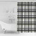 thumbnail image 2 of Abstract Stripes Shower Curtain, 72" x 72", Sage Green Black Grey Plaid Waterproof Bathroom Curtain Washable Shower Curtain Set with 12 Hooks, 2 of 6