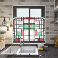 thumbnail image 4 of Yayeee Kitchen Curtains Light Filtering 27"x36" Rod Pocket Short Cafe Window Panel, Red Abstract Geometric, 4 of 7