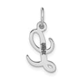 thumbnail image 4 of Finest Gold 14K White Gold Small Script Letter L Initial Charm, 4 of 4