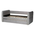 thumbnail image 4 of Baxton Studio Finch Light Gray Velvet Fabric Full Size Daybed with Trundle, 4 of 6