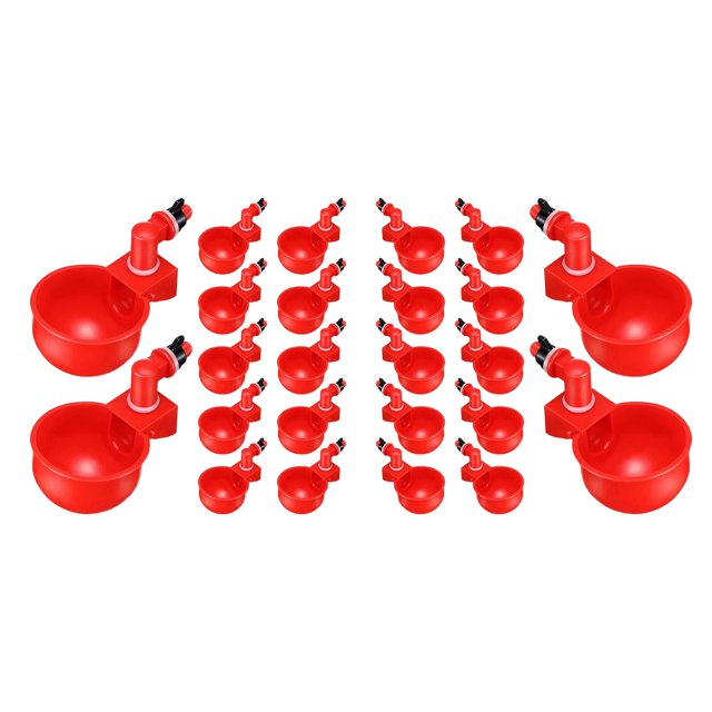 24 Piezas Taza de Riego para Pollo, Bebedero de Llenado Automático, Cuenco para Beber de Aves de Corral